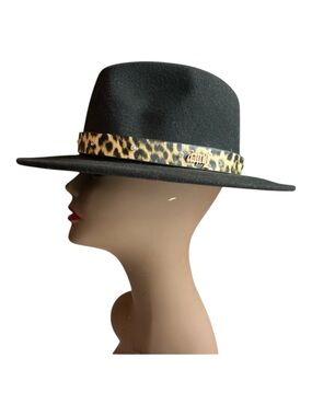 Juicy Couture Fedora Hat with Leopard Trim
